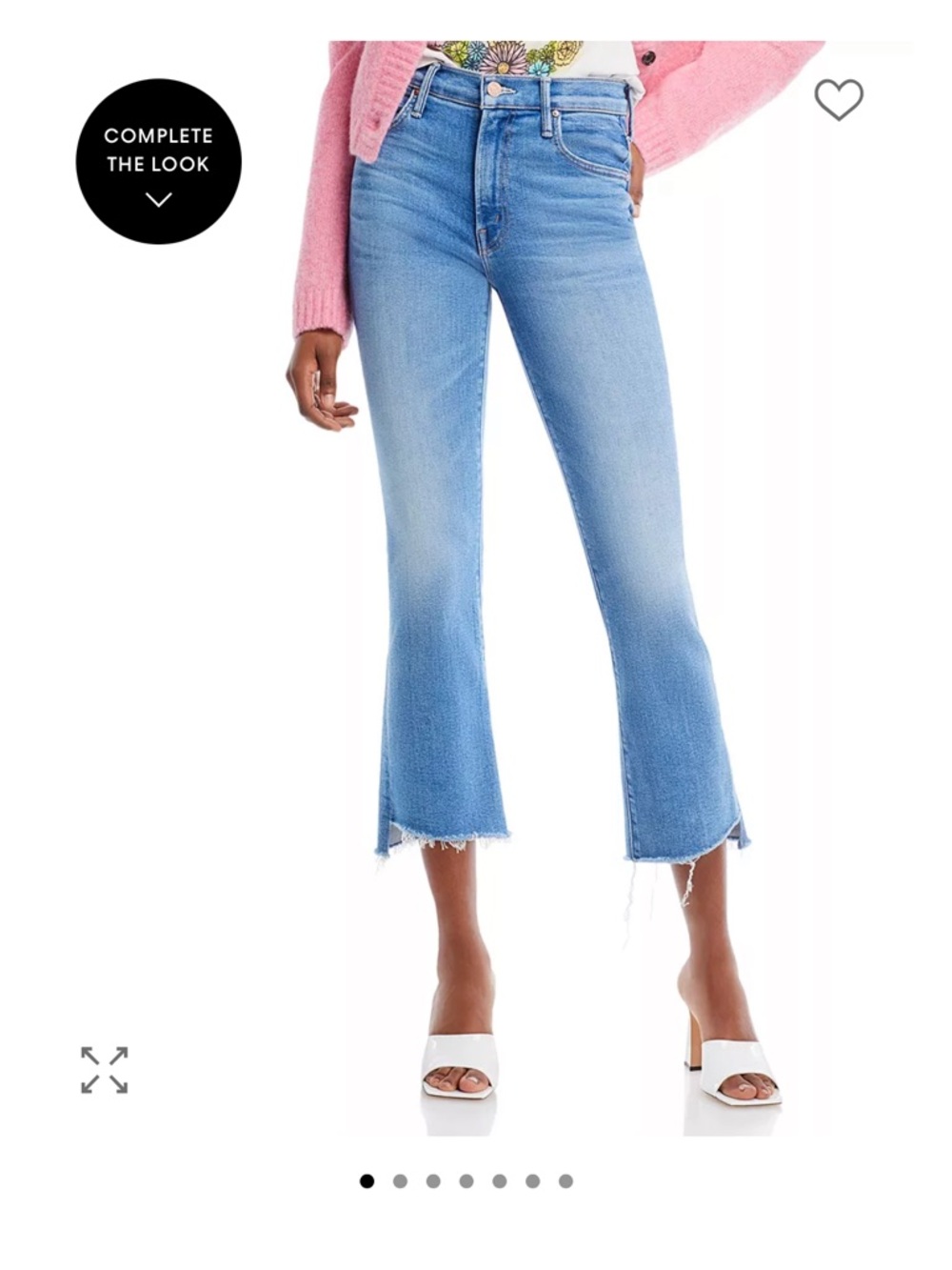 MOTHER The Insider High Rise Crop Step Fray Bootcut Jeans 24 “Out of the Blue” - Picture 16 of 16